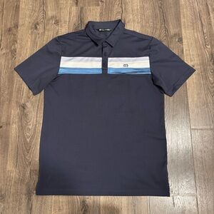Travis Mathew Cabana Chest Stripe Golf Polo Blue Nights Men’s size Medium